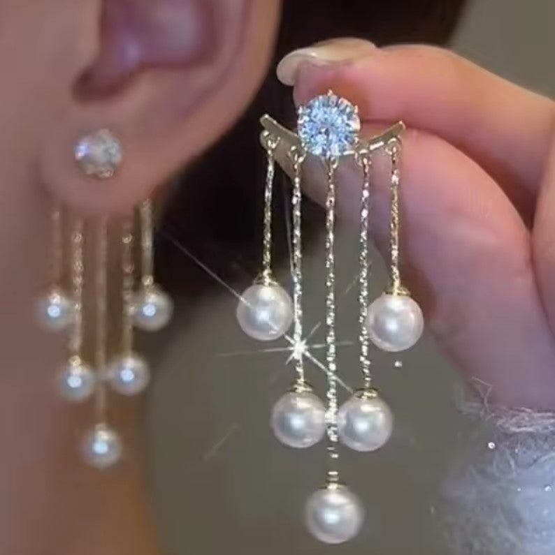 Crystal Tassel Pearl / Drop Earring