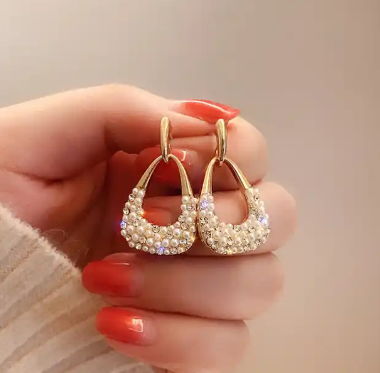 Pearl Crystal Dangle Earring
