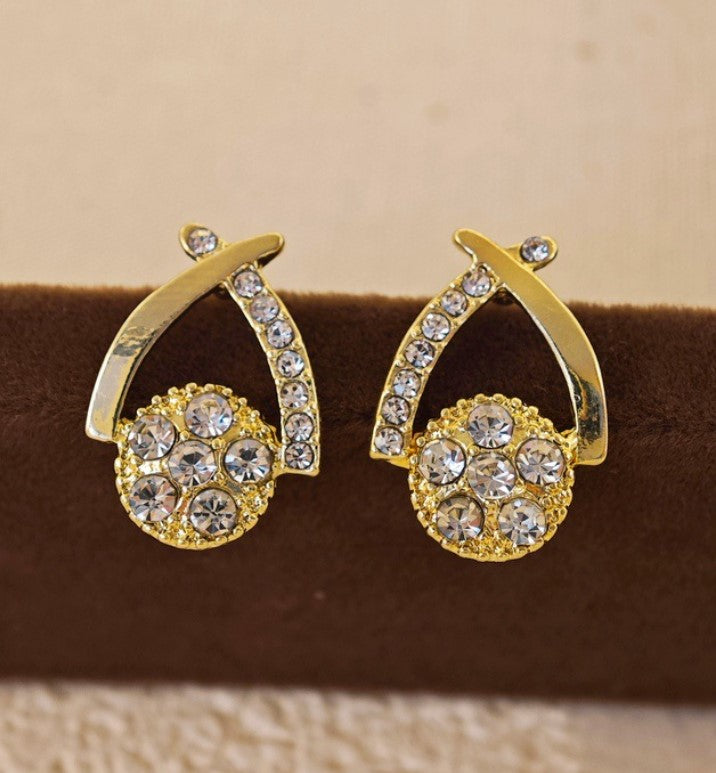 X-LINE ZIRCON STUD KOREAN EARRINGS