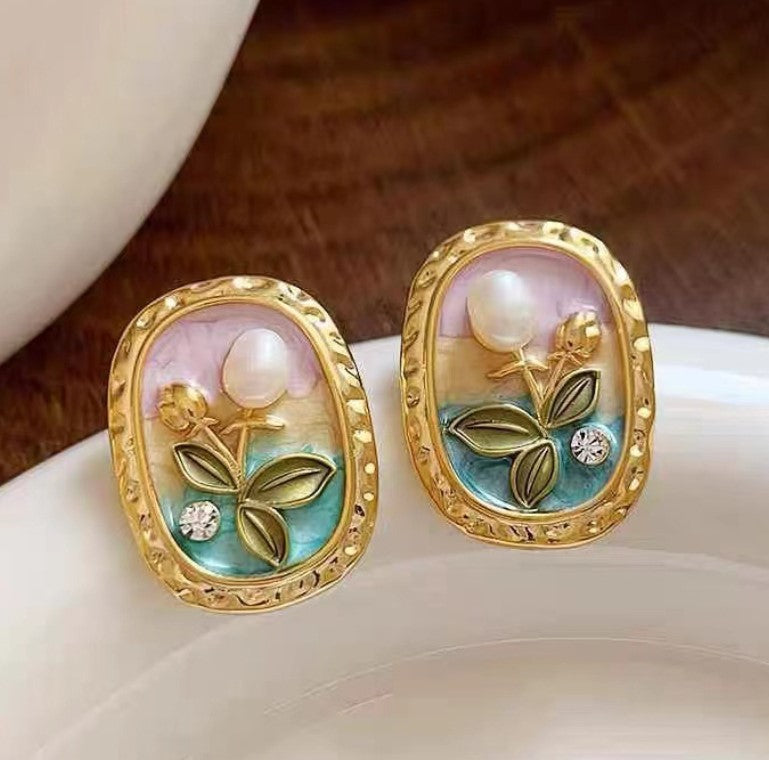 FLOWER STUD KOREAN EARRINGS