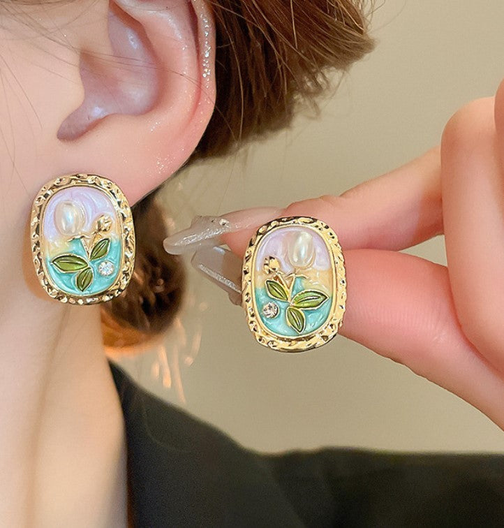 FLOWER STUD KOREAN EARRINGS