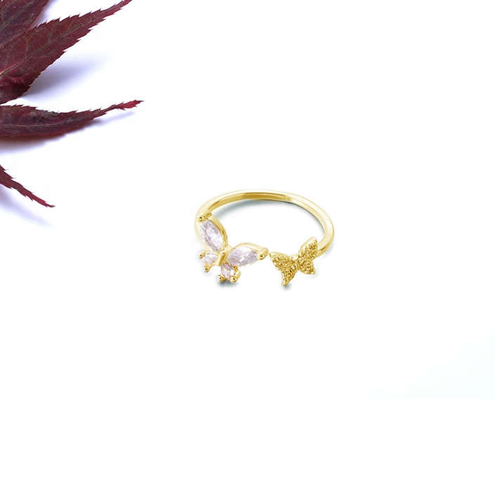 Small Butterfly Adjustable Finger Ring
