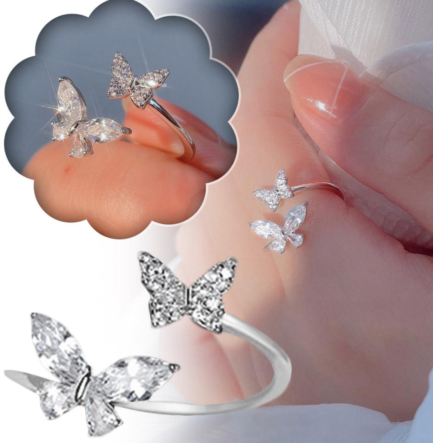 Small Butterfly Adjustable Finger Ring