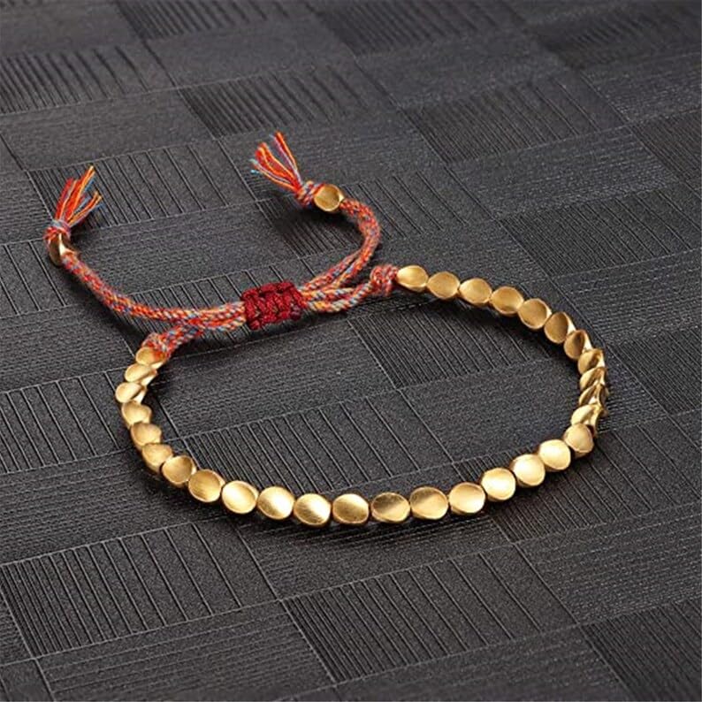 Adjustable Handmade Tibetan Copper Beads Bracelet