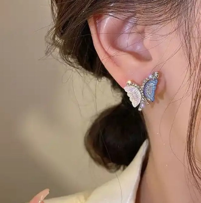 Butterfly Pearl Drop Earring