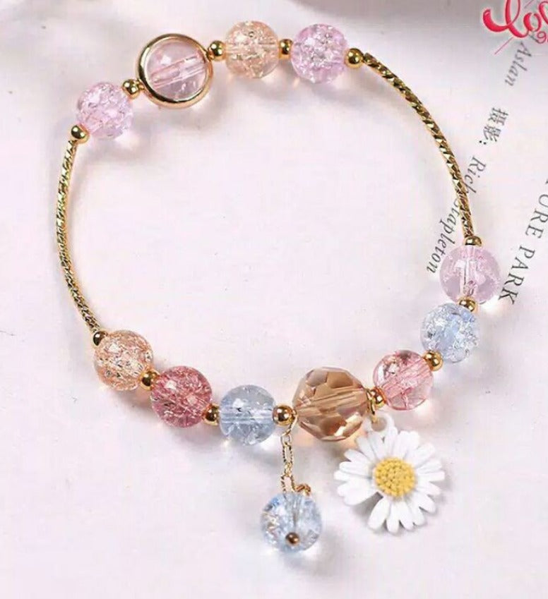 Daisy Flower Charm Korean Bracelet